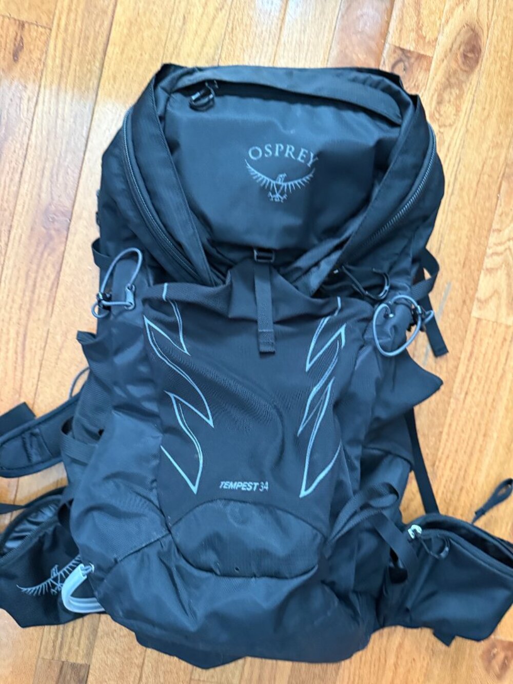 Osprey Tempest 34 Black Hiking Backpacking Backpack - Picture 5 of 15